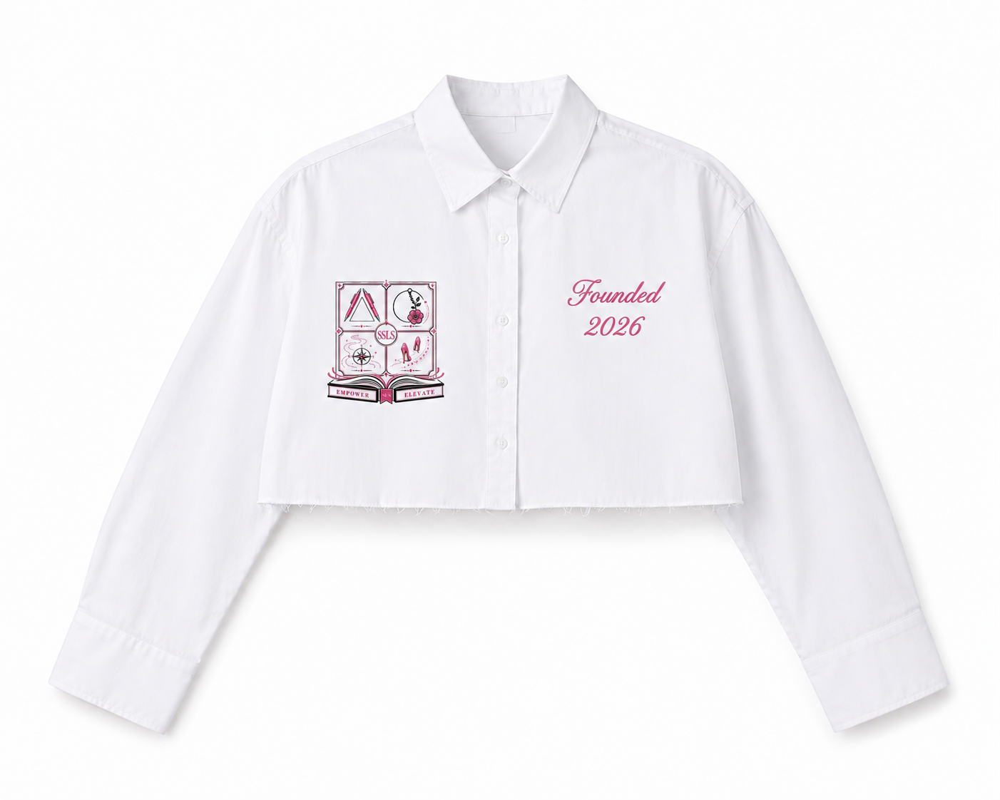 SSLS White Cropped Button Down