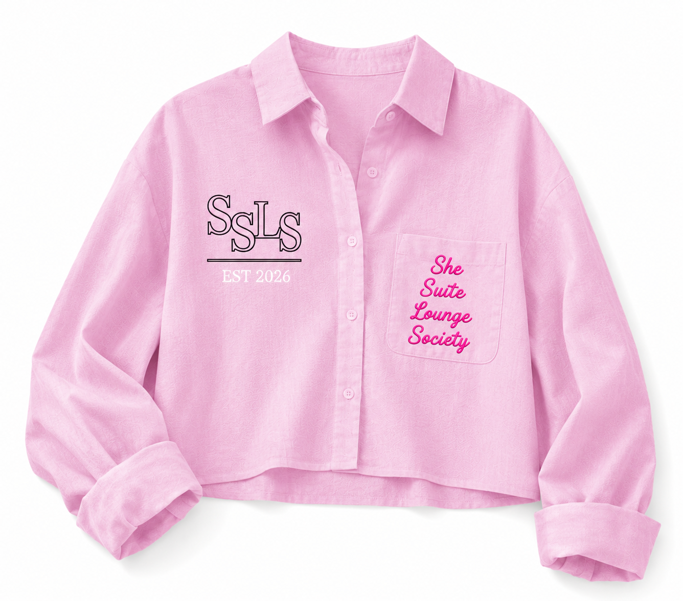 SSLS Pink Cropped Button Down