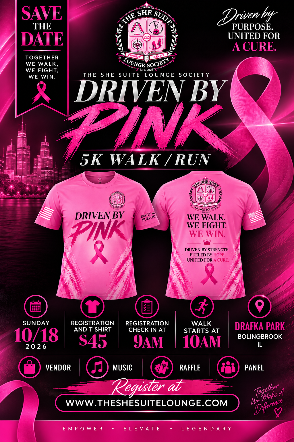 Driven By Pink 5K Walk/Run & T-Shirt